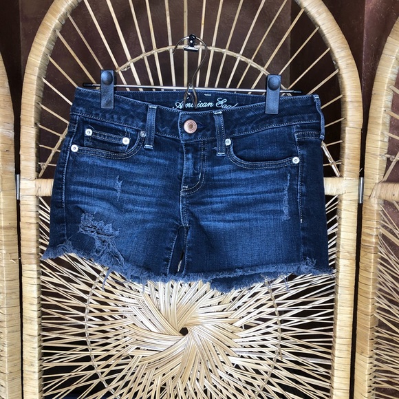American Eagle Outfitters Pants - AMERICAN EAGLE Stretch Distressed Cutoff Shorts Size 2